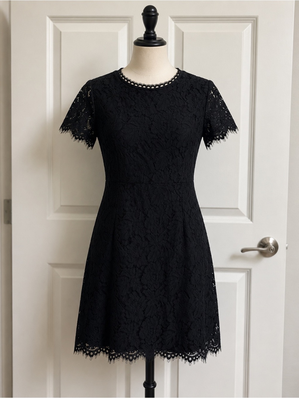 IMNYC Classic Black Lace Short Sleeve Mini Dress